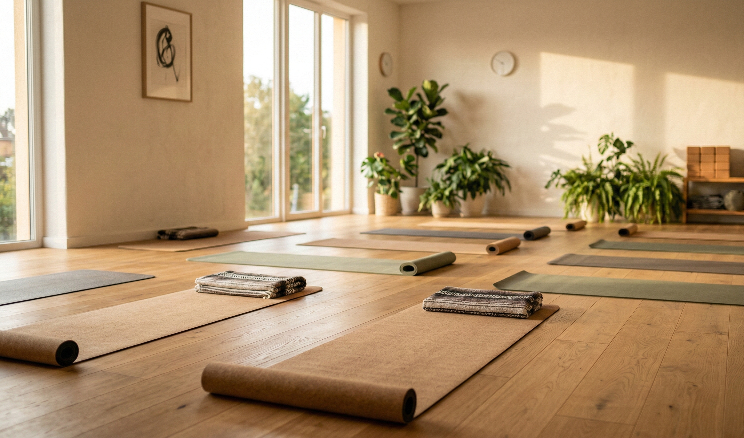 Peaceful yoga environment